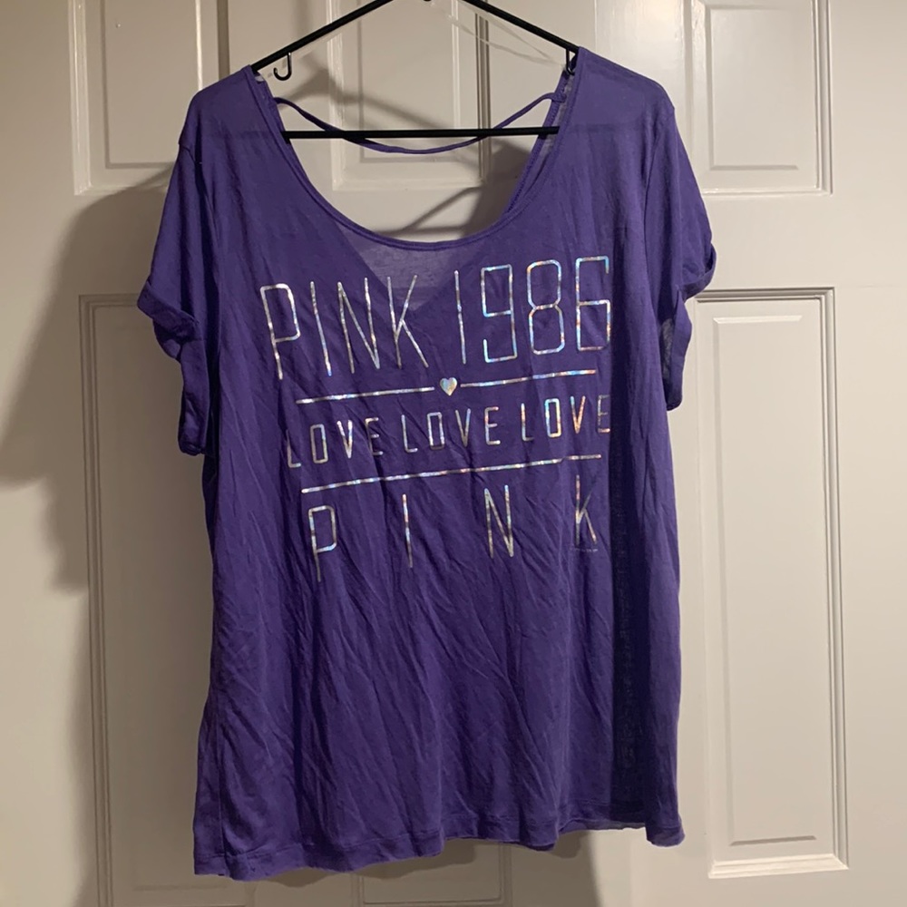 Victoria’s Secret Pink Edition Purple Shirt size states M-L fit baggy fo…